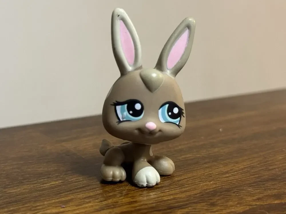 Original -Littlest Pet Shop #1332 Bunny Rabbit Triplet Blue Eyes-LPS